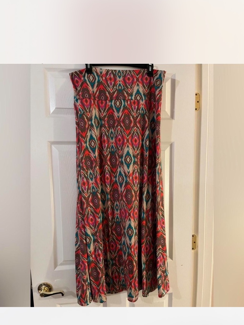 Mossimo Supply Co. Pink & Teal Geometric Maxi Skirt